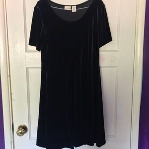 Black Velvet T Shirt Skater Dress